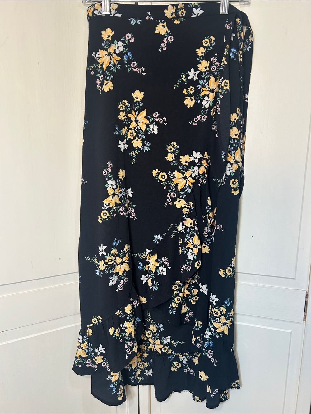 Floral Midi High/Lo Wrap Skirt Size 6